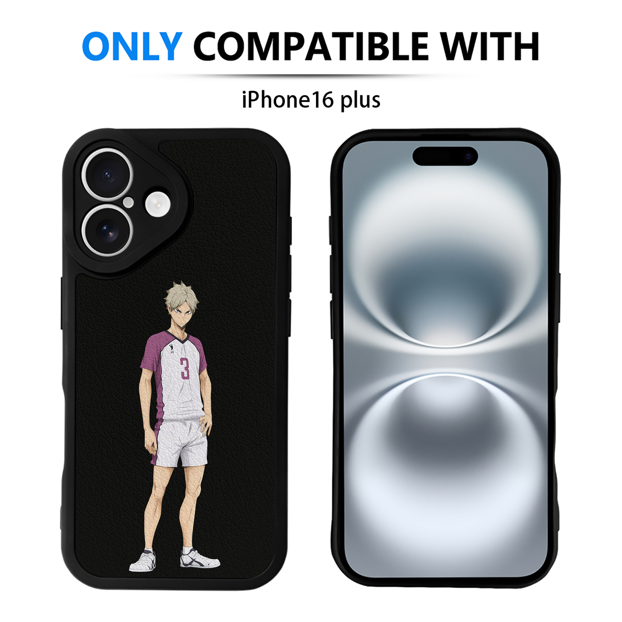 （画像用） ハイキュー!! Haikyu!! 【iPhone 16シリーズ対応】シリコンスマホケース（レザー調） 材質：シリコン
